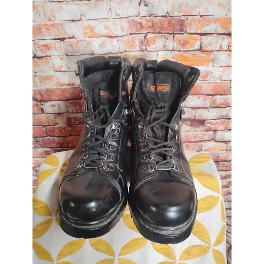 Vintage Harley-Davidson Motorcycle Boots Men's Size 13 Black Leather